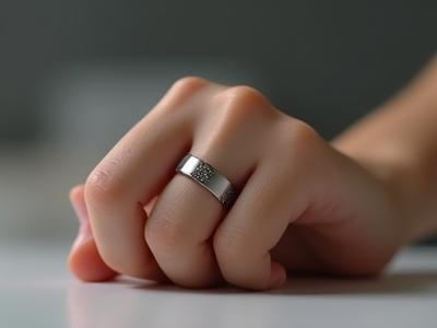 Aura Health Ring on a person's finger